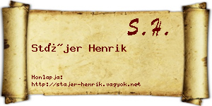 Stájer Henrik névjegykártya